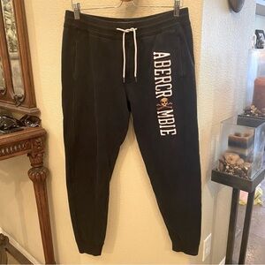 ABERCROMBIE & FITCH Black Skull Jogger Sweatpants Size Medium-Unisex